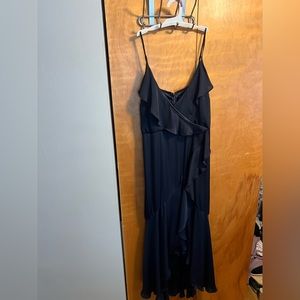 Express Navy high-low ruffle dress